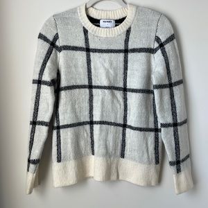 Warm Old Navy White/Black Checker Sweater Size Small